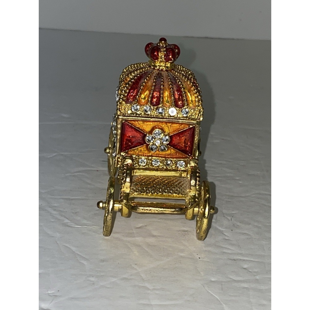 Jeweled Chariot Trinket Jewelry Display Box - Picture 5 of 11